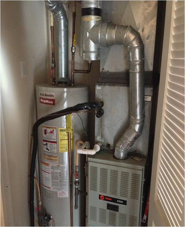 water heater in tight closet